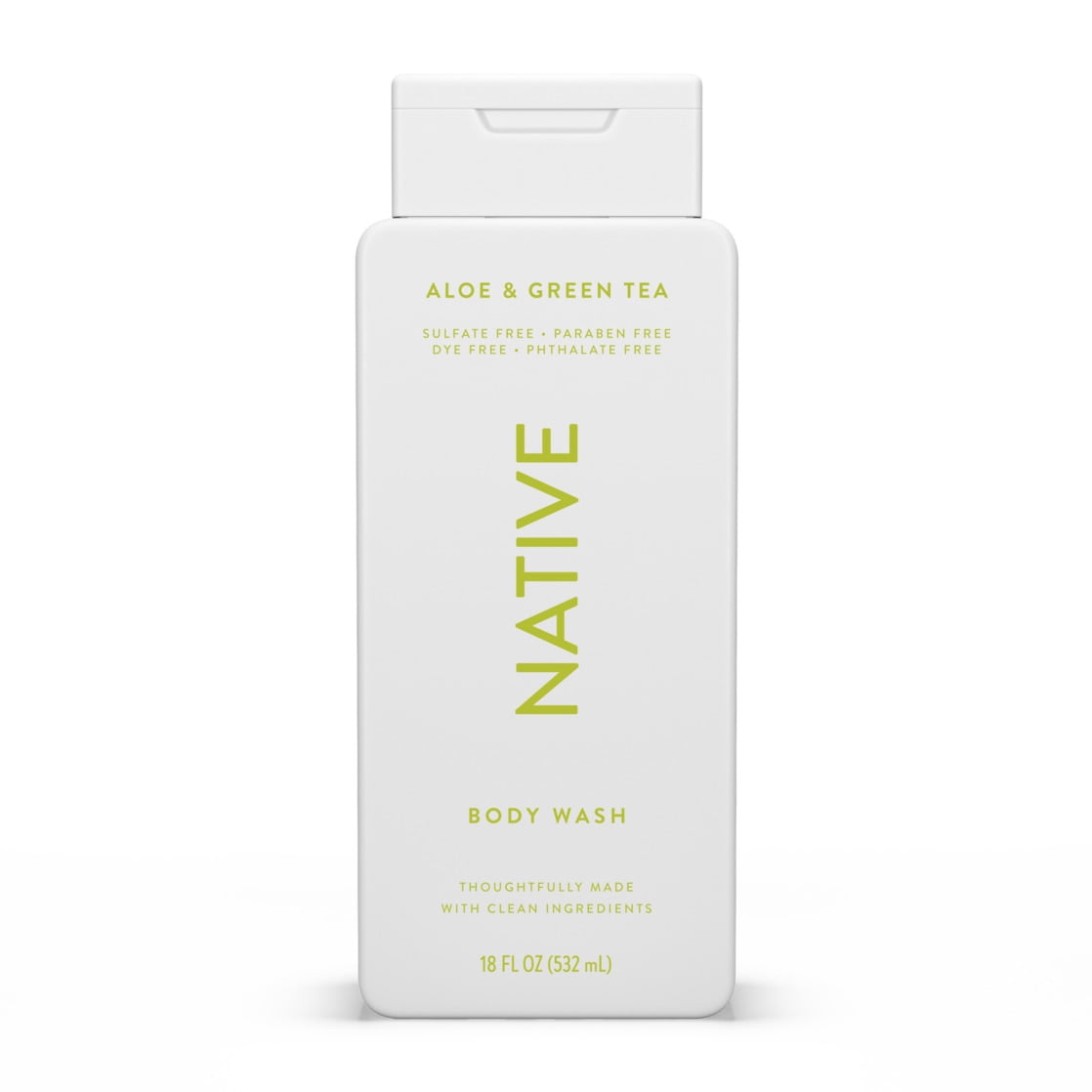 Body Wash, Aloe & Green Tea, Sulfate Free, Naturally Derived Ingredients, 24hr Freshness, for Women & Men, 18 fl oz