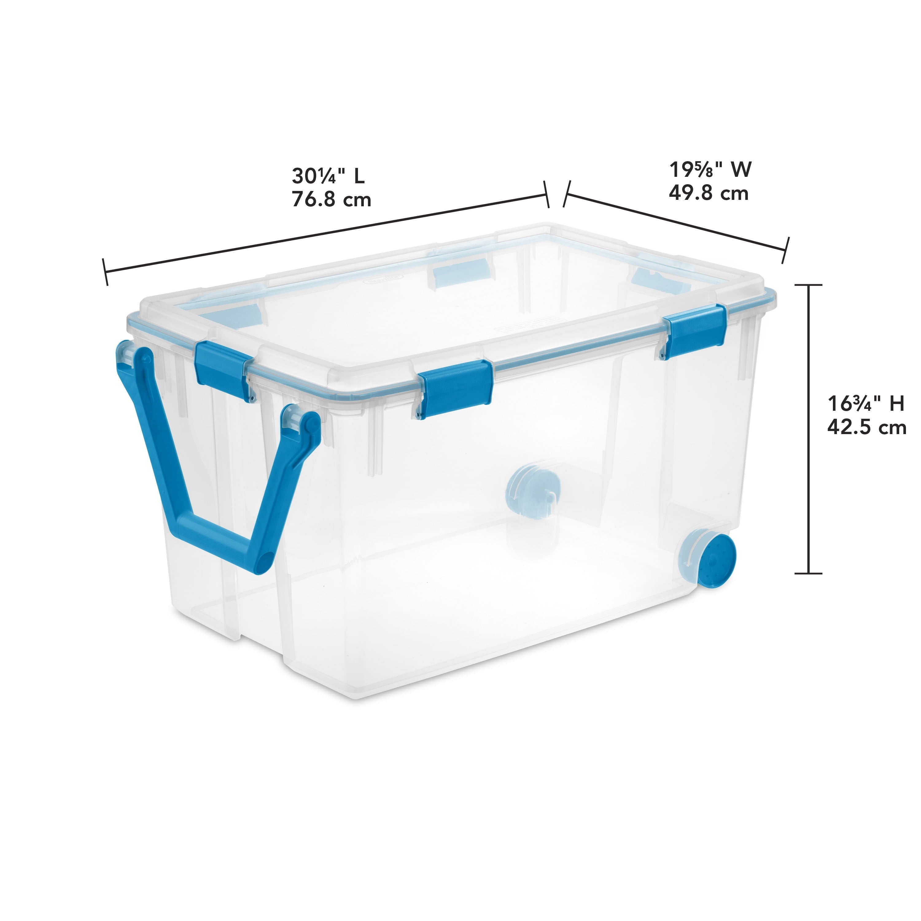 7.5 Quart Clear Plastic Storage Box with Latching Lids, (6 Pack)