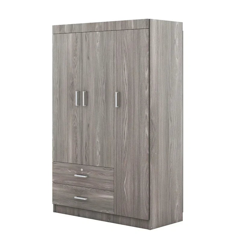 3-Door Wardrobe with 2 Drawers