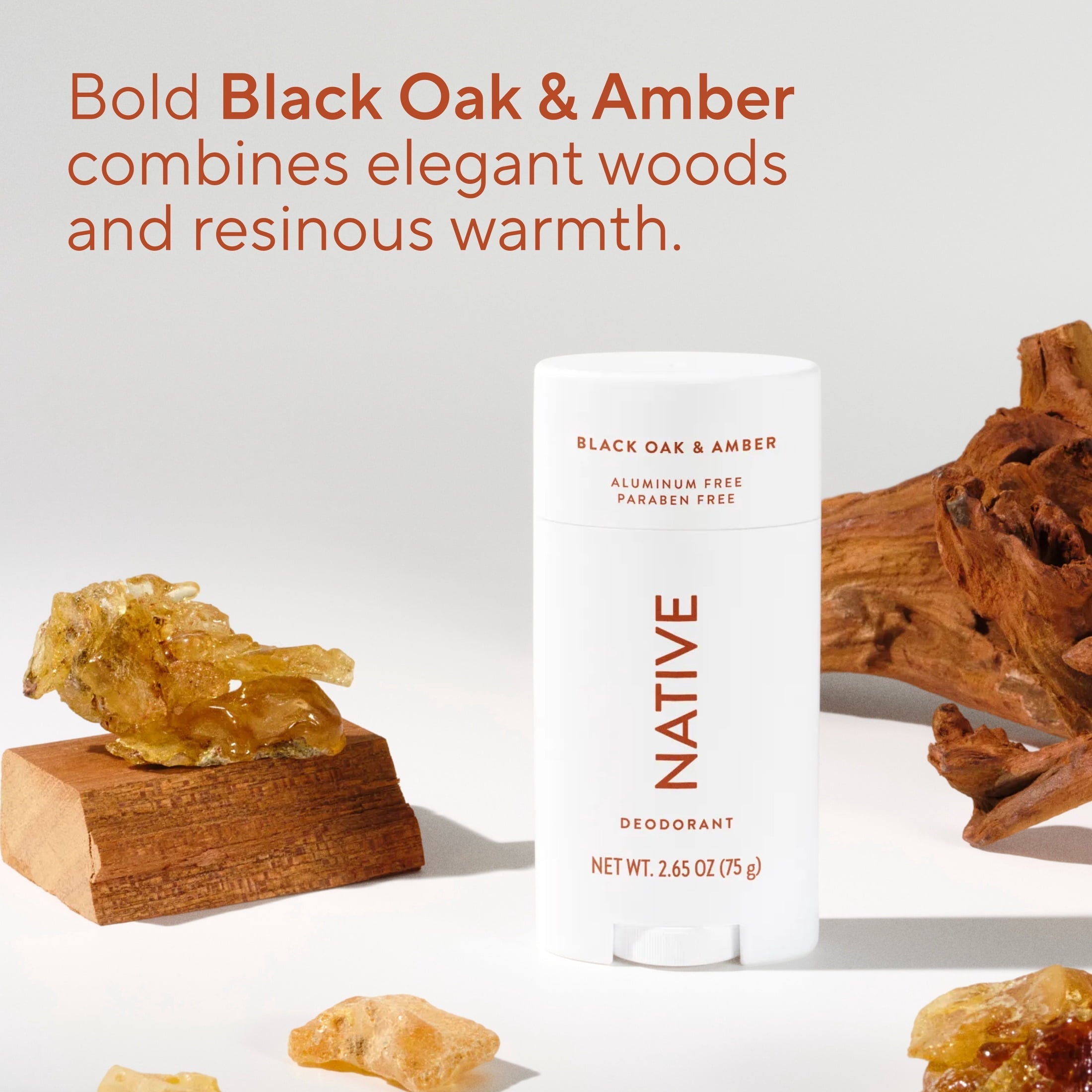 Deodorant, Aluminum Free, Black Oak & Amber, for Women and Men, 2.65 oz