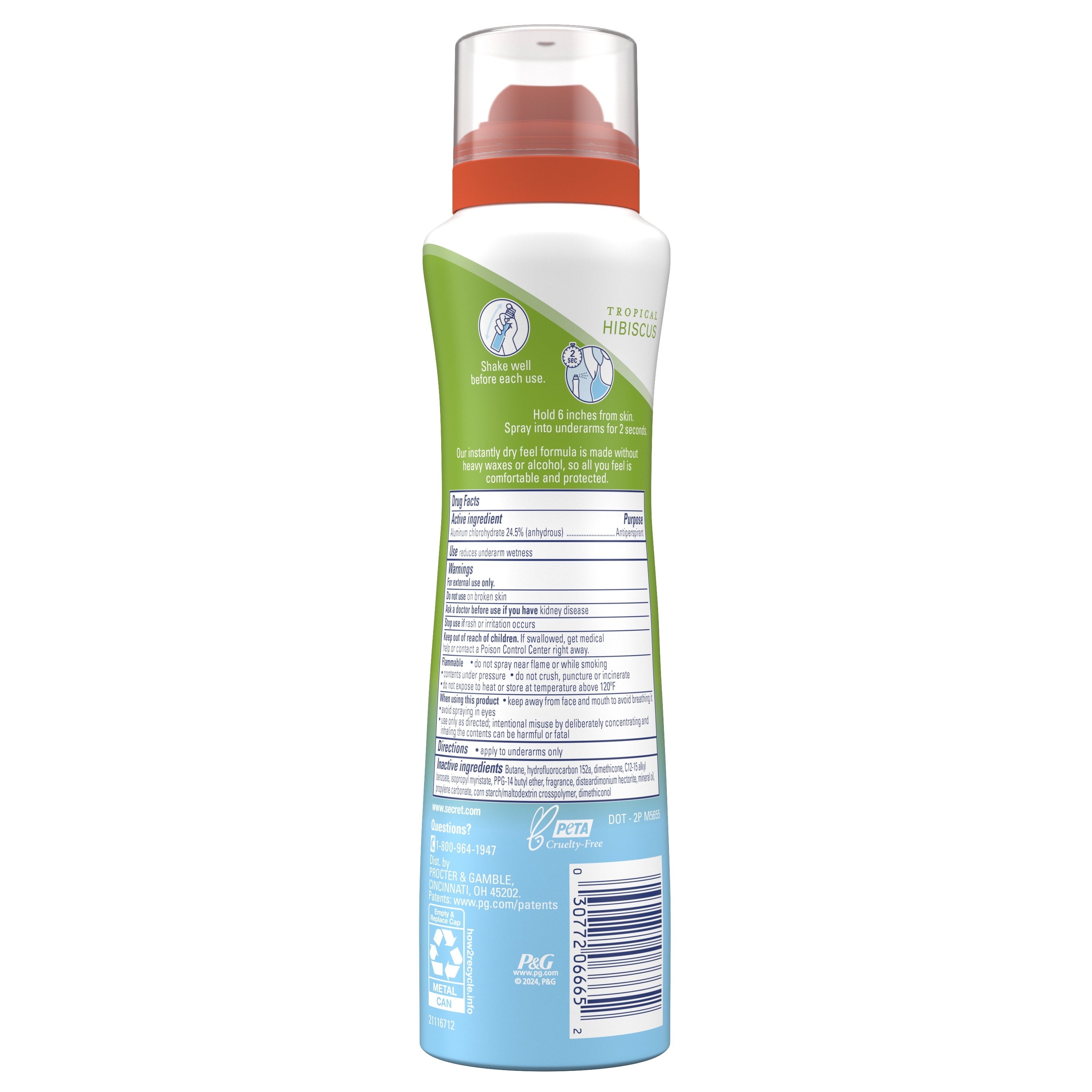 Dry Spray Antiperspirant Deodorant for Women, Tropical Hibiscus, 4.1 oz