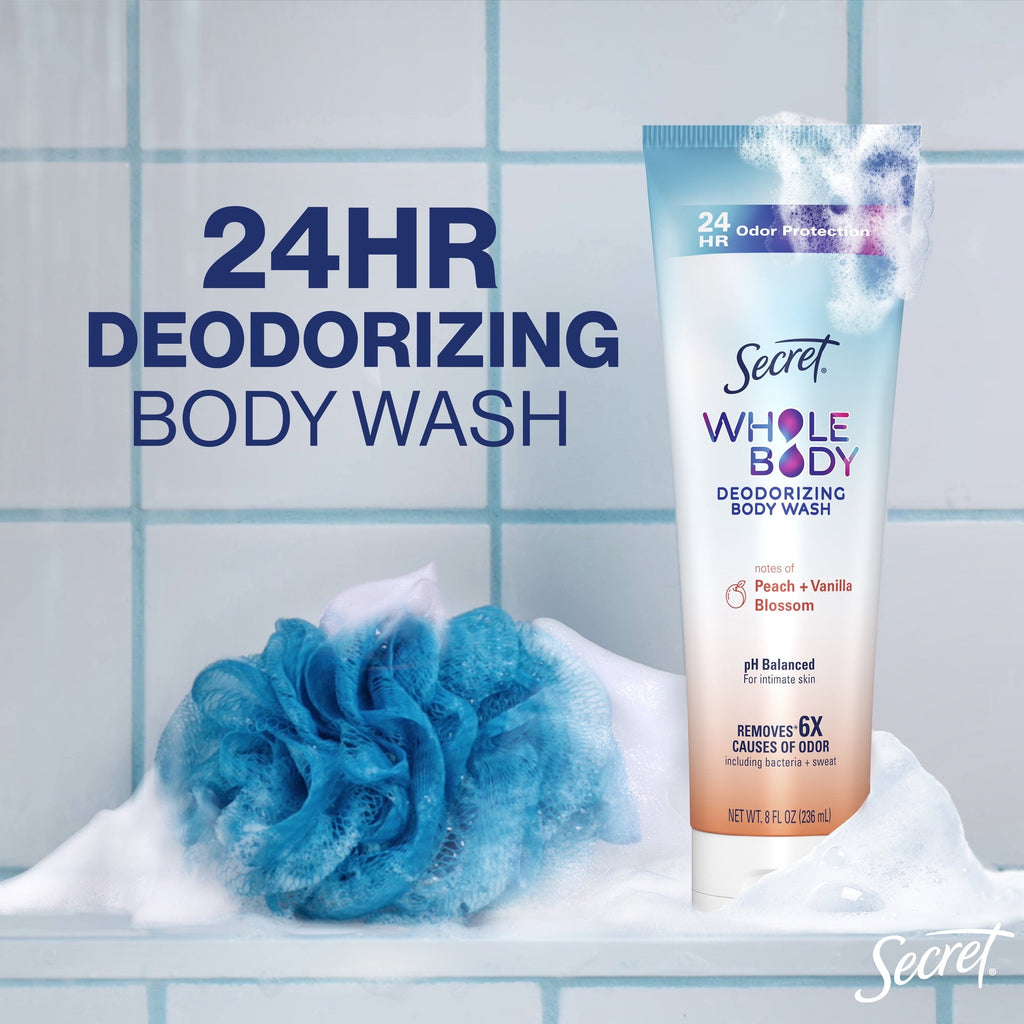 Feminine Wash 24 HR Deodorizing Body Wash for Women, Peach & Vanilla, 7oz