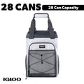 Marine Soft-Side Backpack Cooler, 28 Can Capacity, White and Gray