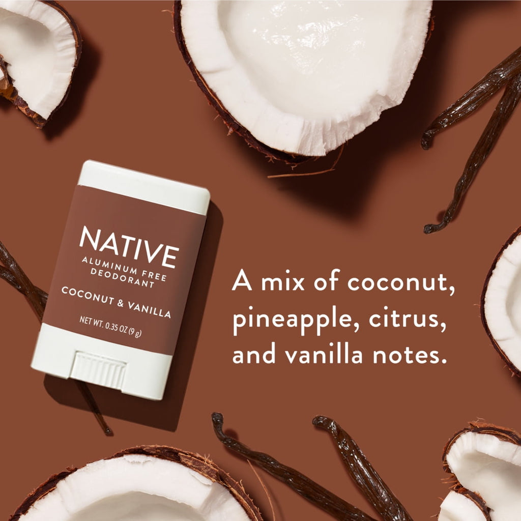 Deodorant, Aluminum Free, Coconut & Vanilla, for Women and Men, Travel Size 0.35 oz