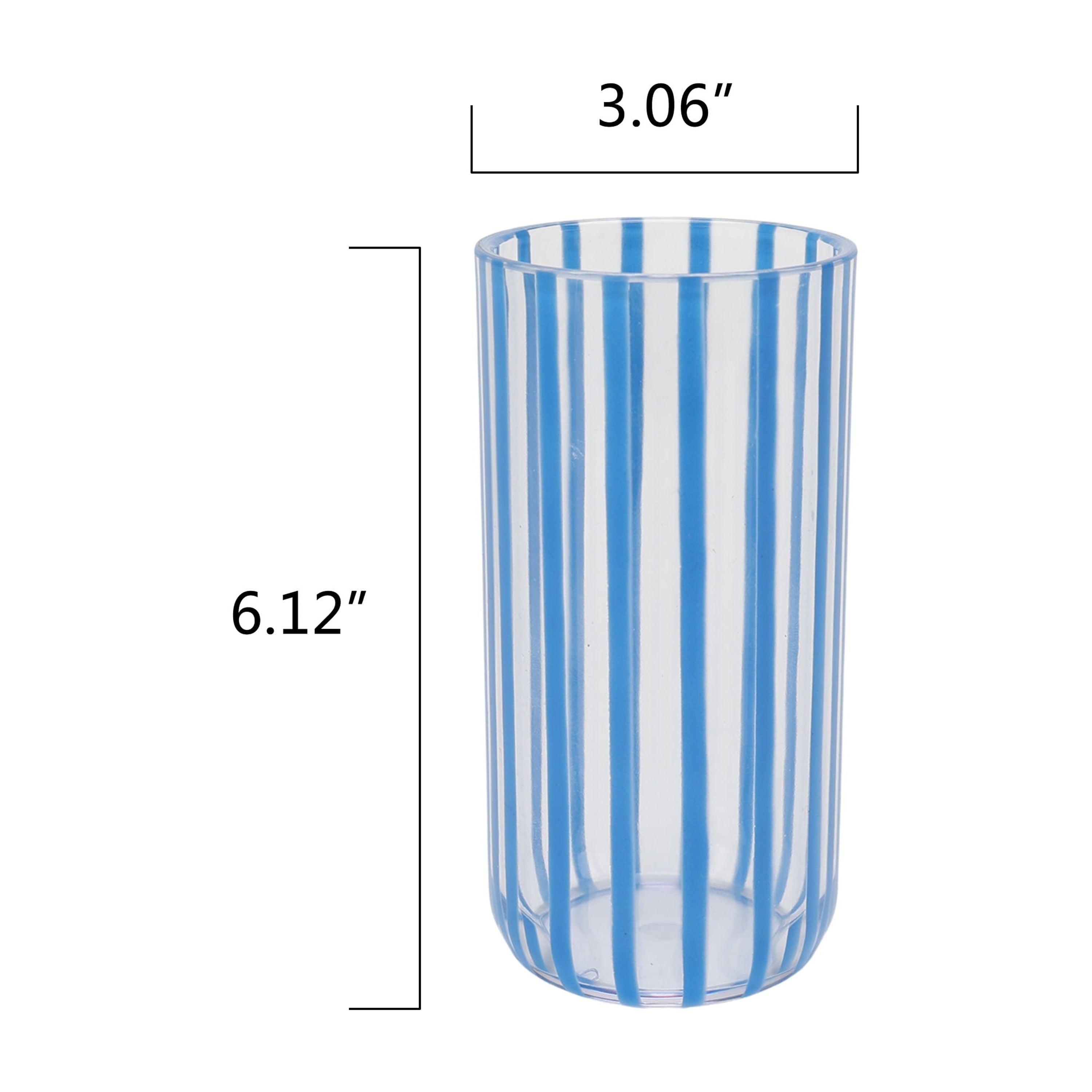 by Becky G. & Alejandra 18-Ounce Tall Acrylic Stripe Line Tumbler, Blue