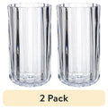 (2 pack) Better Homes & Gardens 14OZ Fluted Glass Tumbler Clear