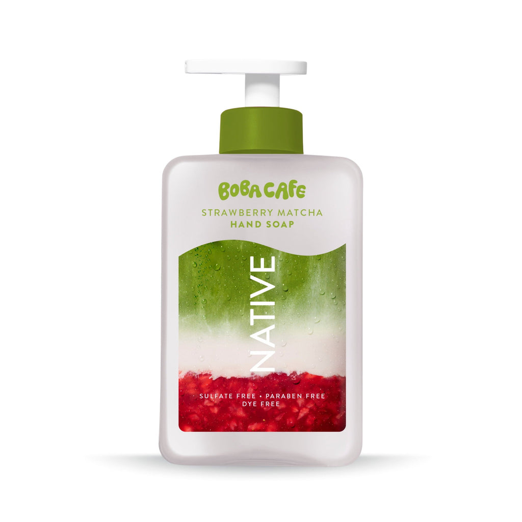Liquid Hand Soap, Limited Edition Strawberry Matcha, Sulfate Free Hand Soap, Boba Café, 13 fl oz