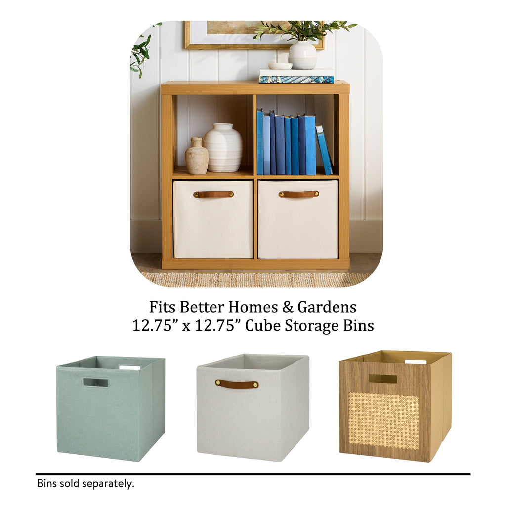 Better Homes & Gardens 4 Cube Storage Organizer, White Texture