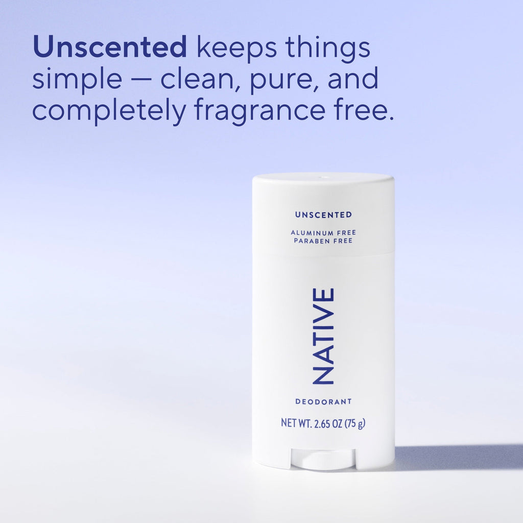Fragrance Free Deodorant For Men & Women, 72 Hour Solid Deodorant Stick, Unscented, 2.65oz