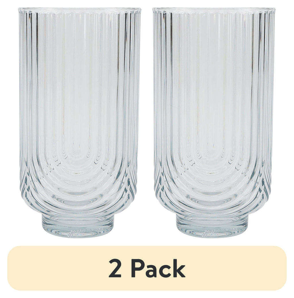 (2 pack) Better Homes & Gardens 21-Ounce Tritan Tall Ribbed Arch Tumbler, Teal