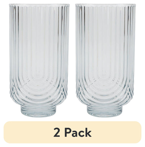(2 pack) Better Homes & Gardens 21-Ounce Tritan Tall Ribbed Arch Tumbler, Teal