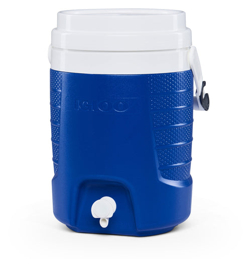 2 Gallon Sports Plastic Beverage Jug with Hooks, Blue