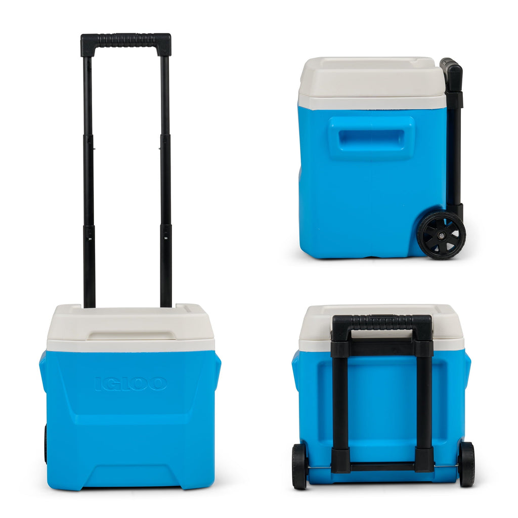 16 QT Laguna Hard Sided Ice Chest Cooler with Wheels, Aqua Blue