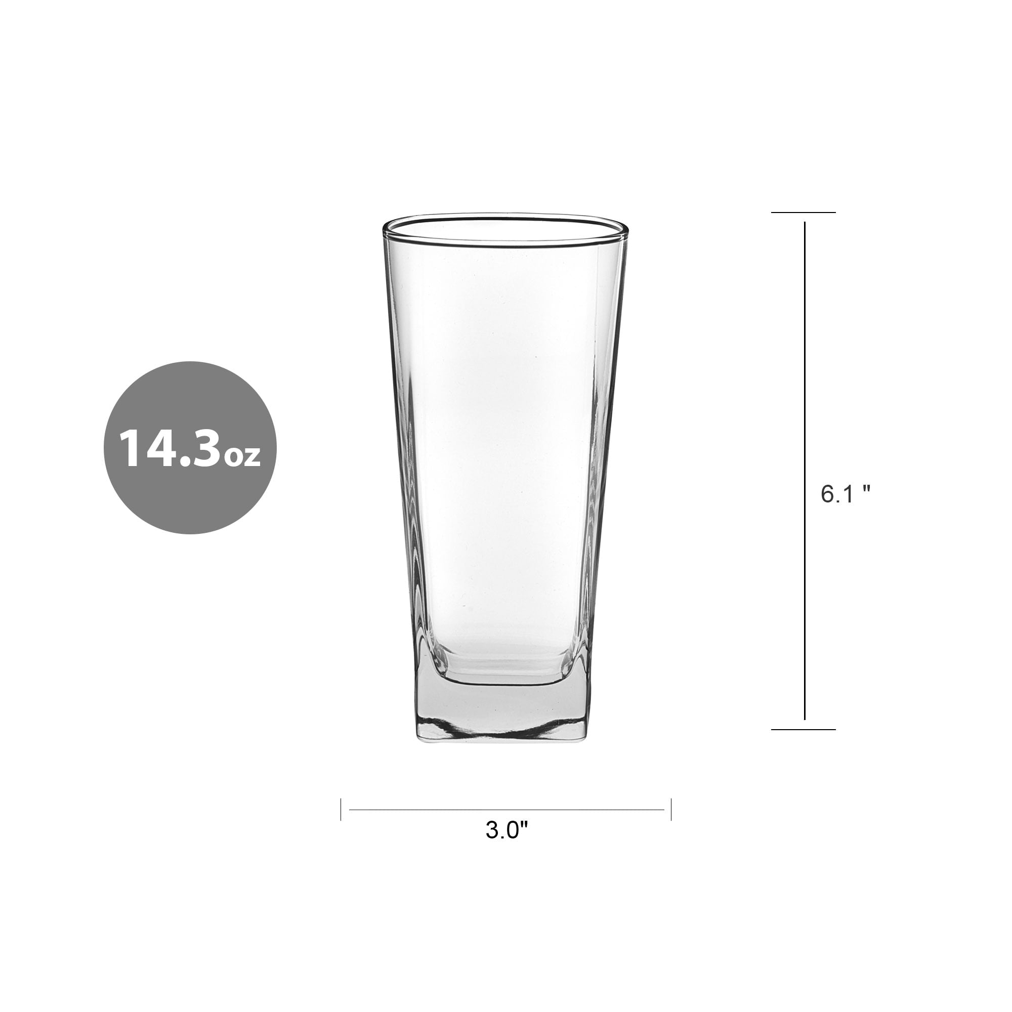 Better Homes & Gardens Hollis Beverage Glass Set, 14.4 oz, 8-Piece