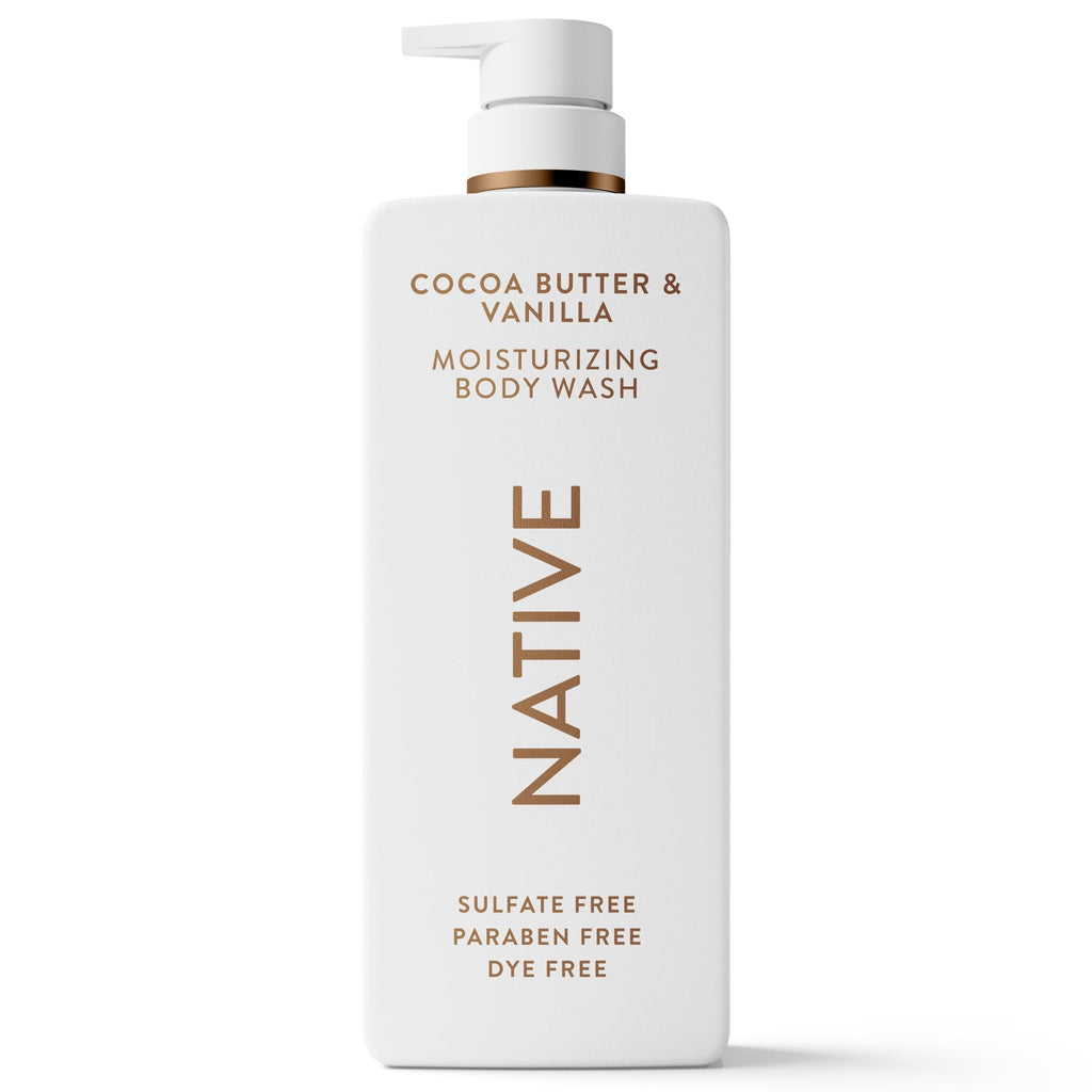 Moisturizing Body Wash, Cocoa Butter & Vanilla, Sulfate Free, 24hr Moisturization with Shea Butter, for Women & Men for Dry Skin, 22 fl oz
