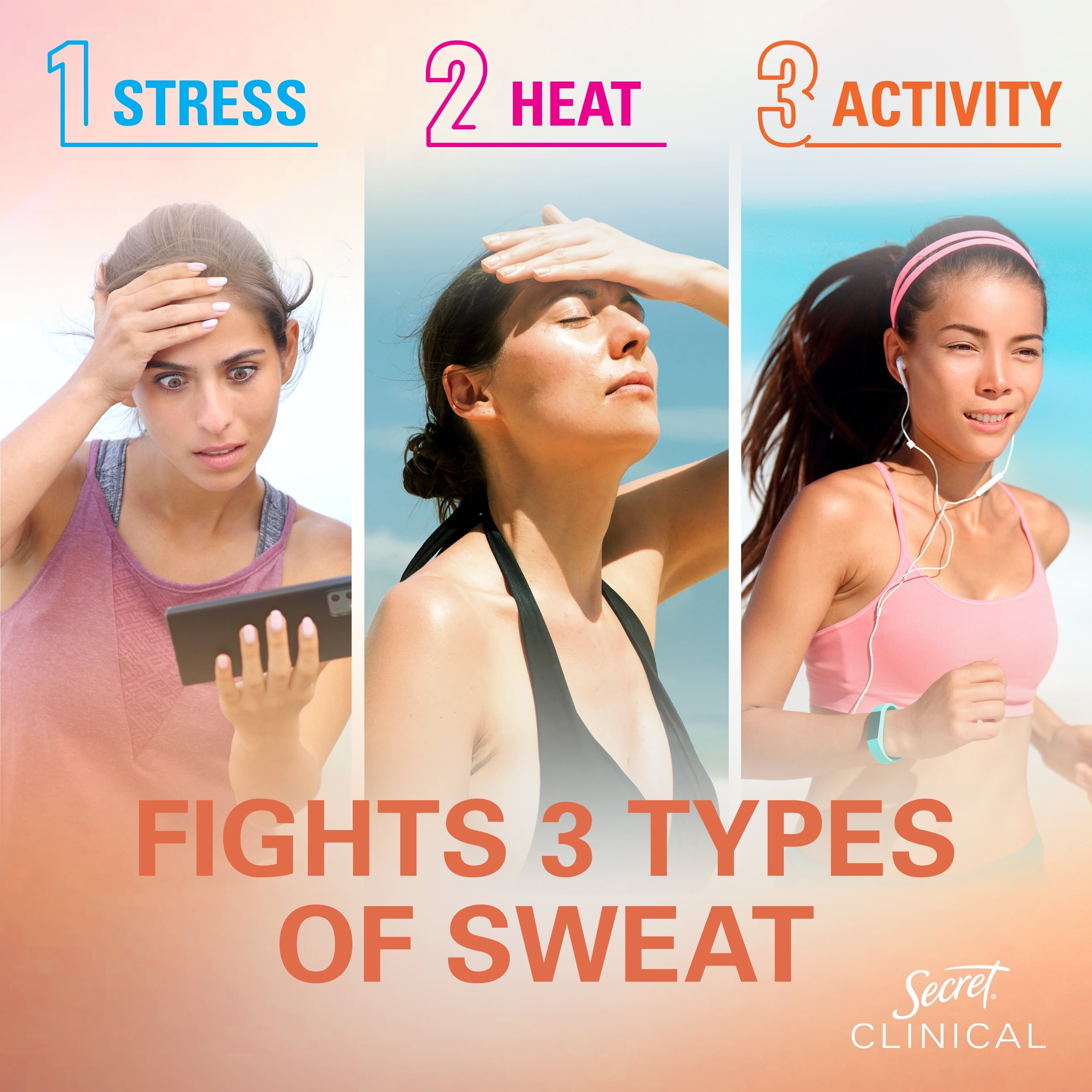 Clinical 72 HR Invisible Solid Antiperspirant Watermelon Fizz with Pro-Hyaluronic Power 1.6 oz