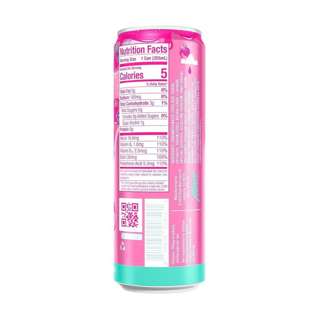 New Alani Energy Drink, Pink Slush Flavor, Sugar-Free, 12 fl oz Low-Calorie Energy Boost (Pack of 6)