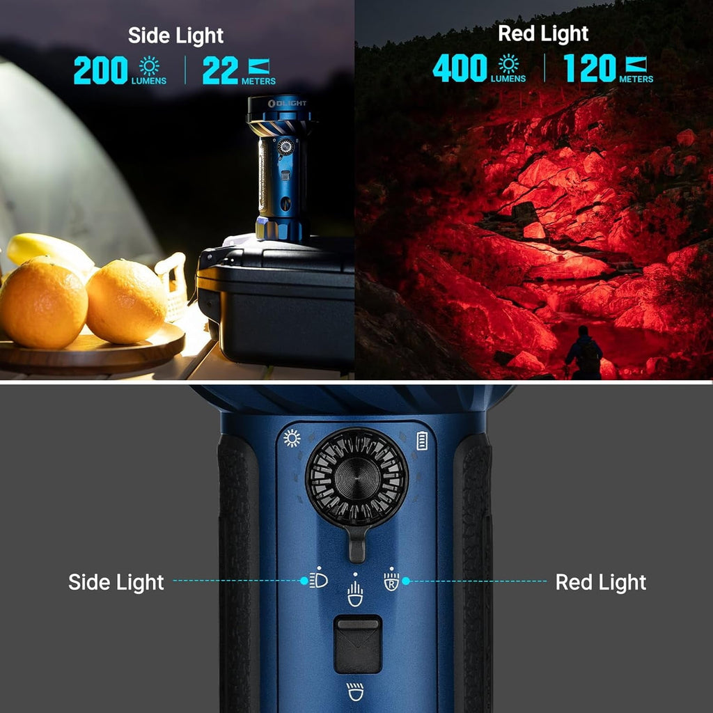 Marauder Mini 2 Bright Flashlight 10,000 Lumen with 750 Meters Beam Distance, Rechargeable Light with Dual Charging & 5 Lighting Modes for Outdoor, Camping, Emergencies (Midnight Blue)