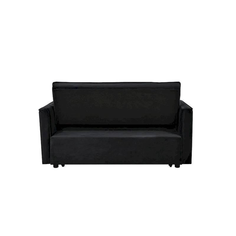 Modern Velvet Futon Loveseat with Reclining Backrest & Pockets, Seats 2 ?Dark Gray / Light Gray / Blue / Black