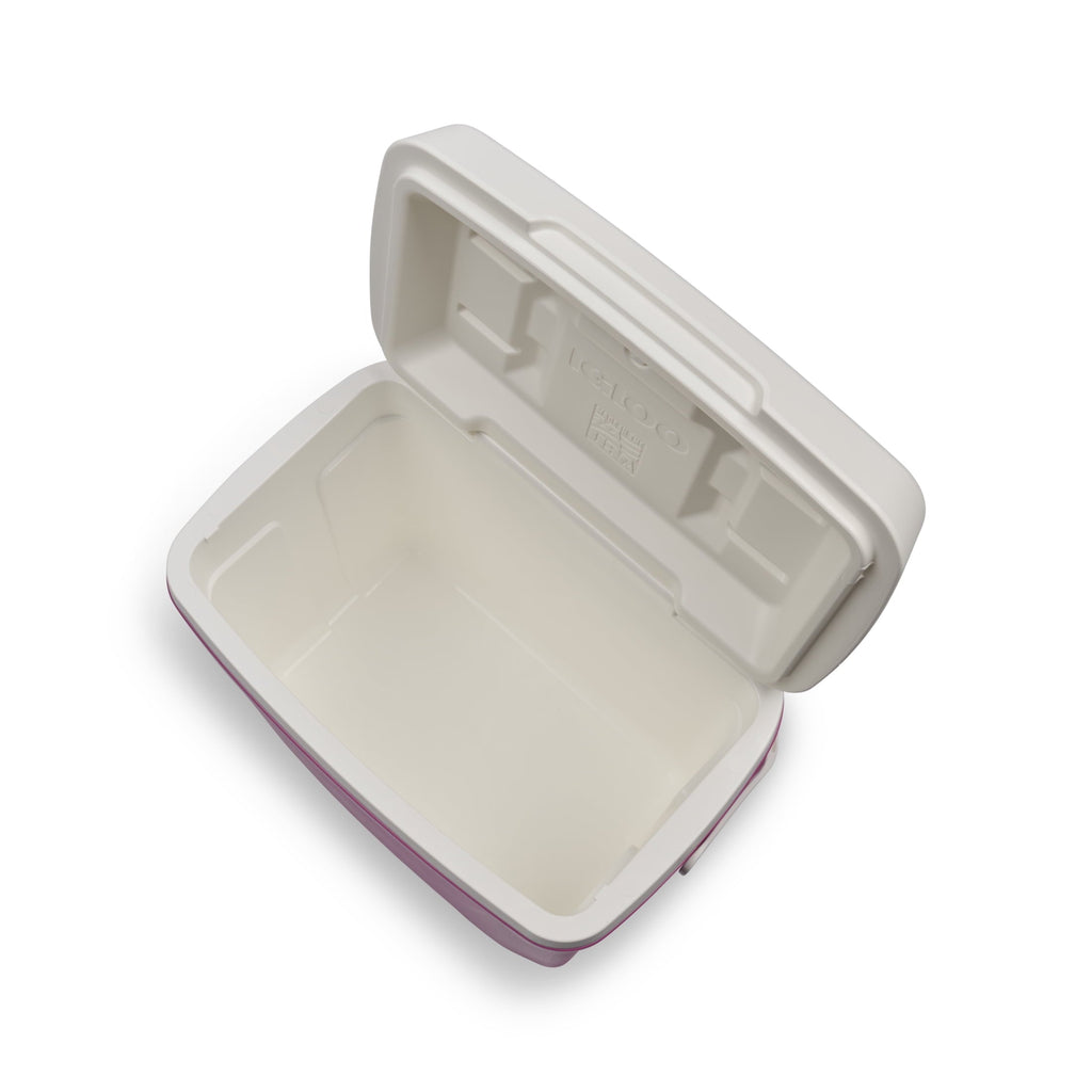28 QT Laguna Hard-Sided Ice Chest Cooler, Aqua Blue and White