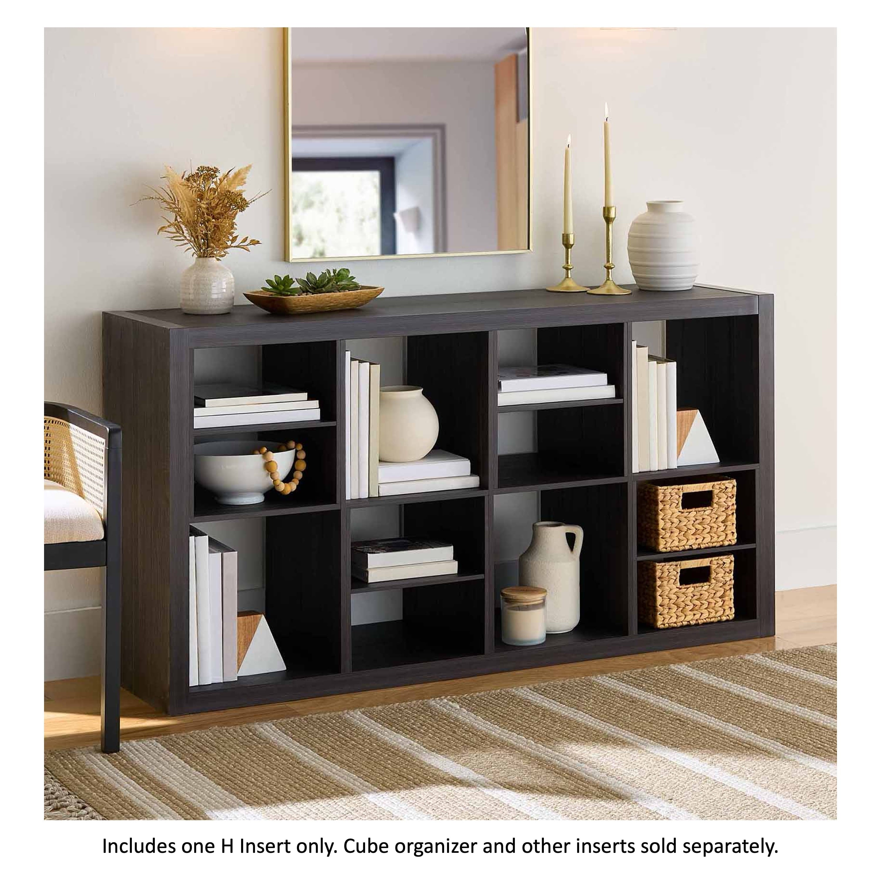 Better Homes & Gardens H Shelf Insert for Cube Organizers, Tobacco Oak