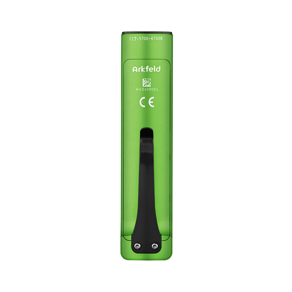 Arkfeld EDC Flat Flashlight, 1000 Lumens LED Light with Green Beam, Rechargeable Battery, Orange