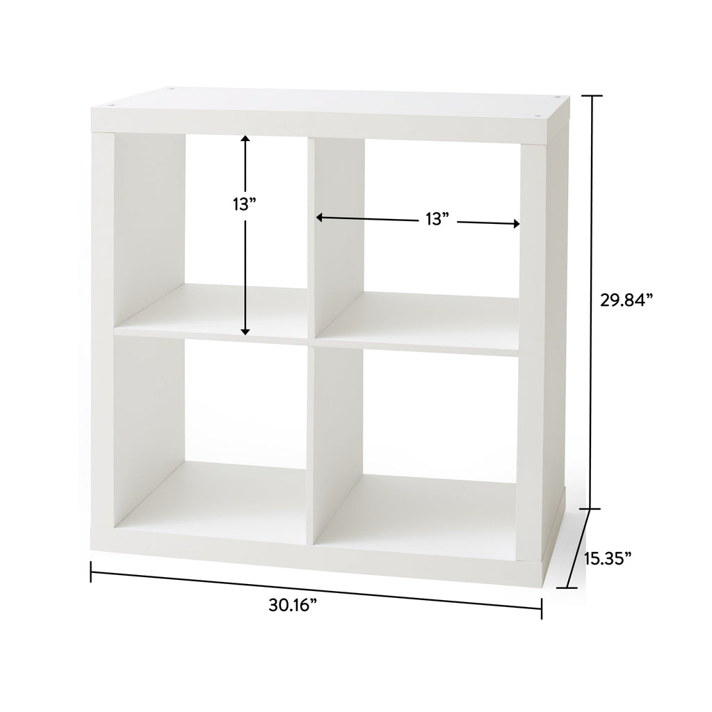 Better Homes & Gardens 4 Cube Storage Organizer, White Texture