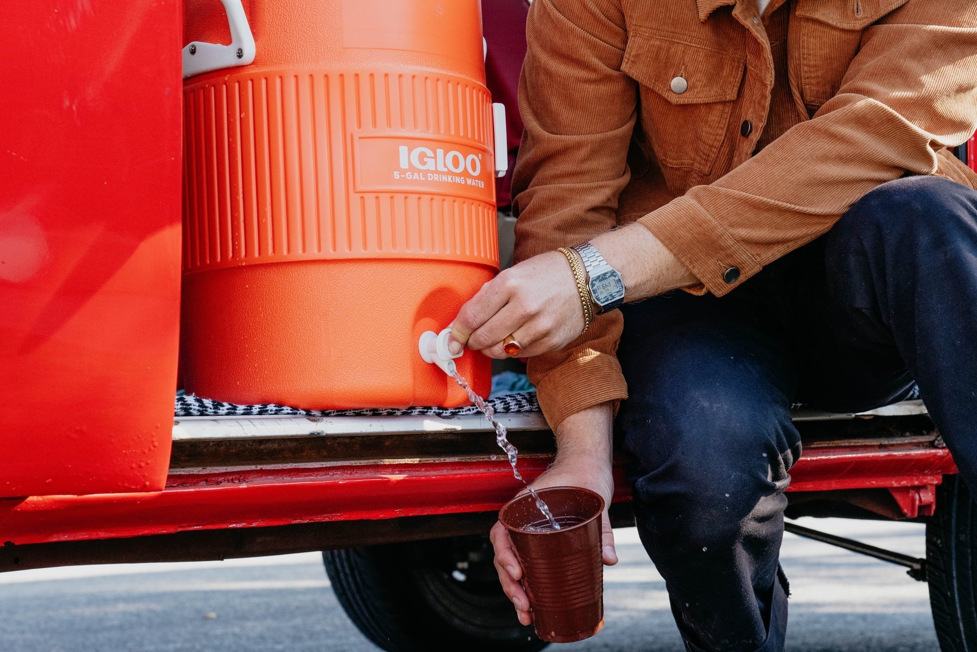 5 Gallon Heavy-Duty Beverage Cooler, Orange