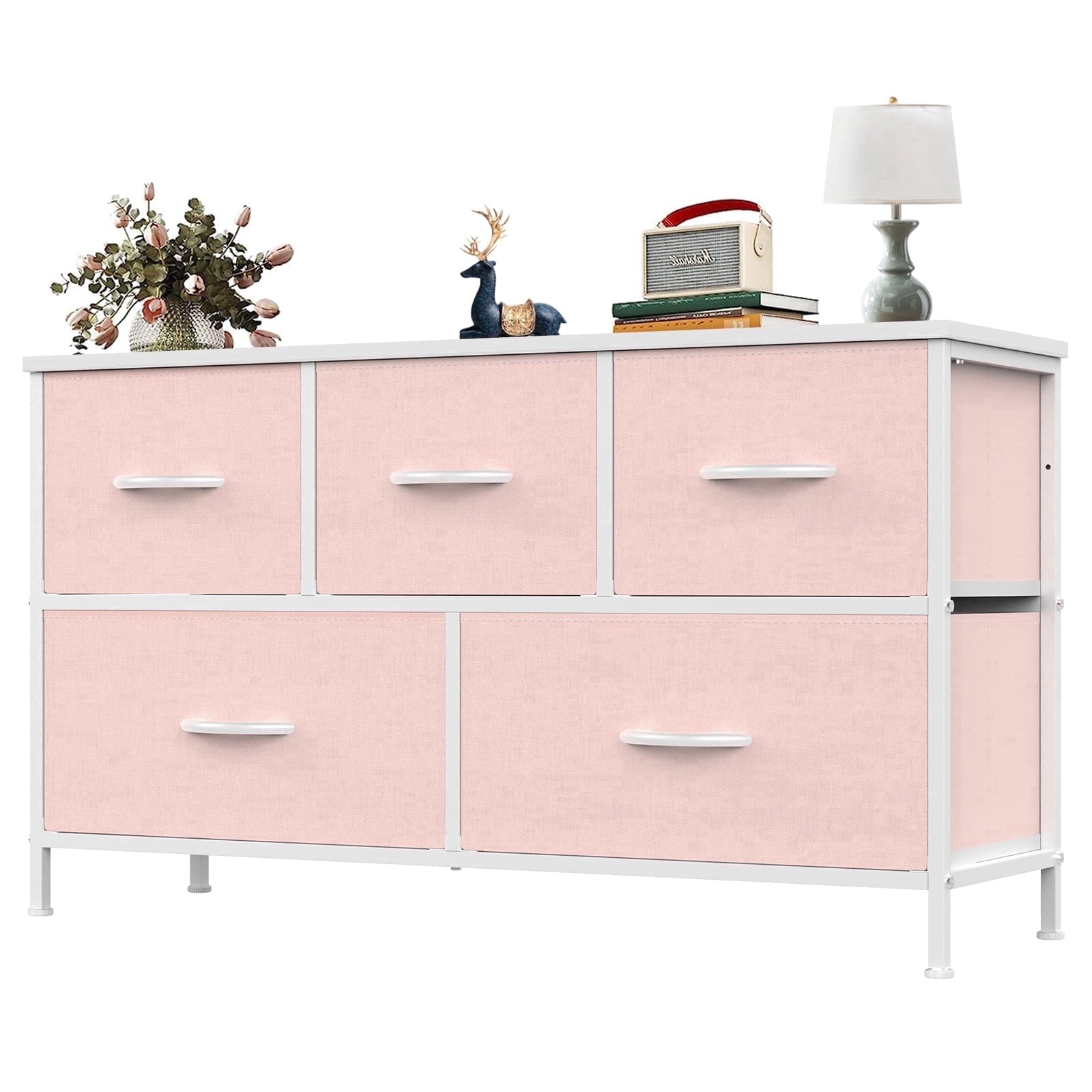 9 Drawers Fabric Dresser for Bedroom, Drawer Organizer Storage Cabinet for Closet, Clothes, TV Stand, Light Gary