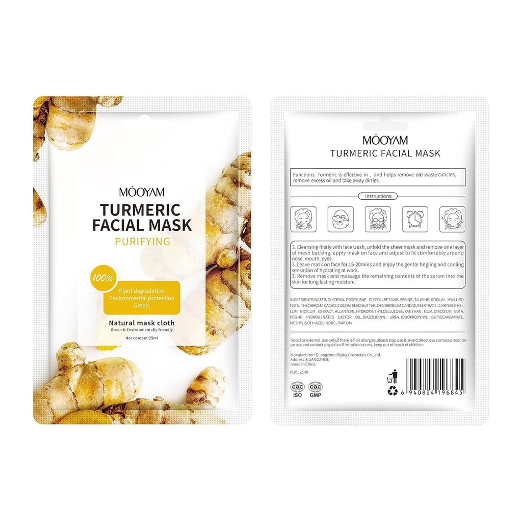 11 Pack Fruit Moisturizing Facial Mask Sheet, Rich in Fruit Essence Face Mask to Brighten and Hydrate Dull Skin