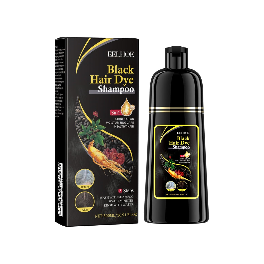 Black Hair Shampoo Organic Natural Plant Hair Dye Plant Essence Permanent Black Hair Color Dye Shampoo for Women Men Cover Gray White Hair