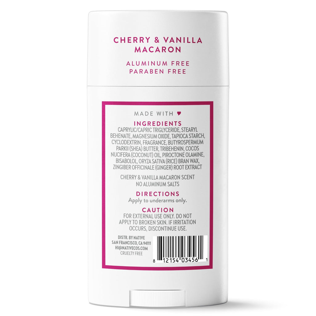 Deodorant, Aluminum Free, Cherry & Vanilla Macaron, Deodorant for Women and Men, 2.65 oz