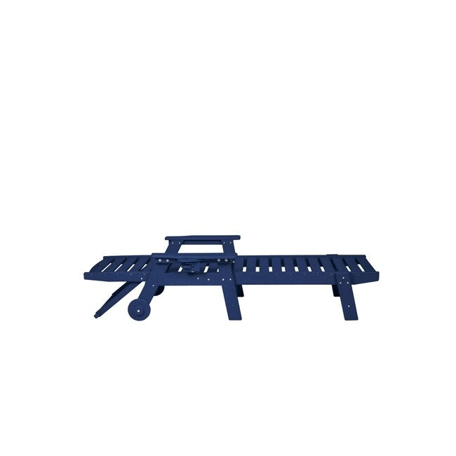 3-Piece Patio Set 2 Oversized Chaise Lounges (5-Position, Wheels, Cup Holder) + Side Table, All-Weather Wood Texture.
