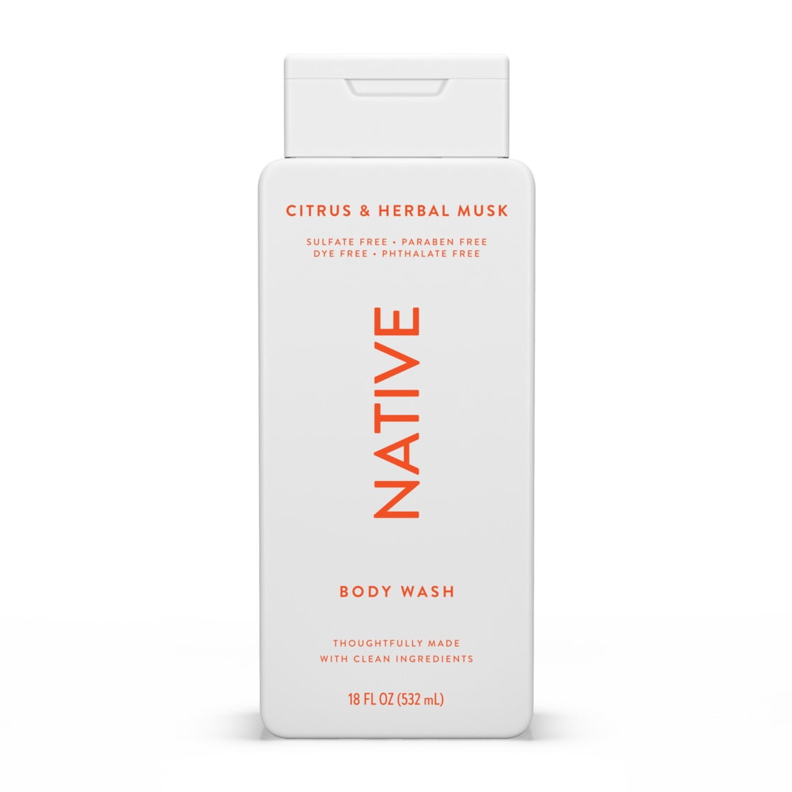 Body Wash, Citrus & Herbal Musk, Sulfate Free, Naturally Derived Ingredients, 24hr Freshness, for Women & Men, 18 fl oz