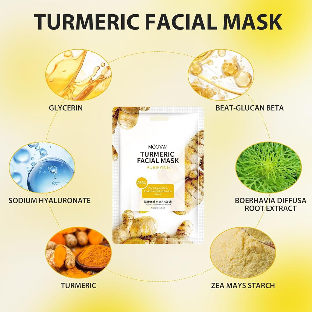 11 Pack Fruit Moisturizing Facial Mask Sheet, Rich in Fruit Essence Face Mask to Brighten and Hydrate Dull Skin