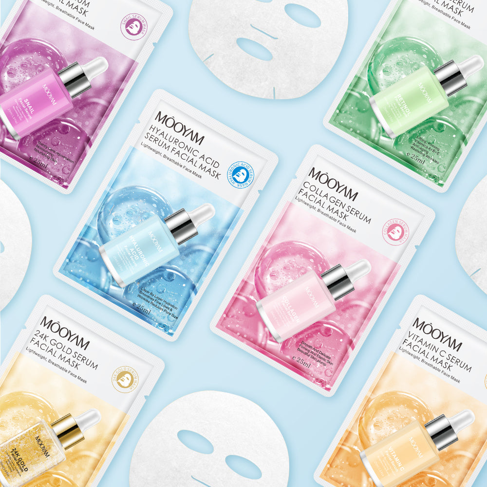 11 Pack Fruit Moisturizing Facial Mask Sheet, Rich in Fruit Essence Face Mask to Brighten and Hydrate Dull Skin