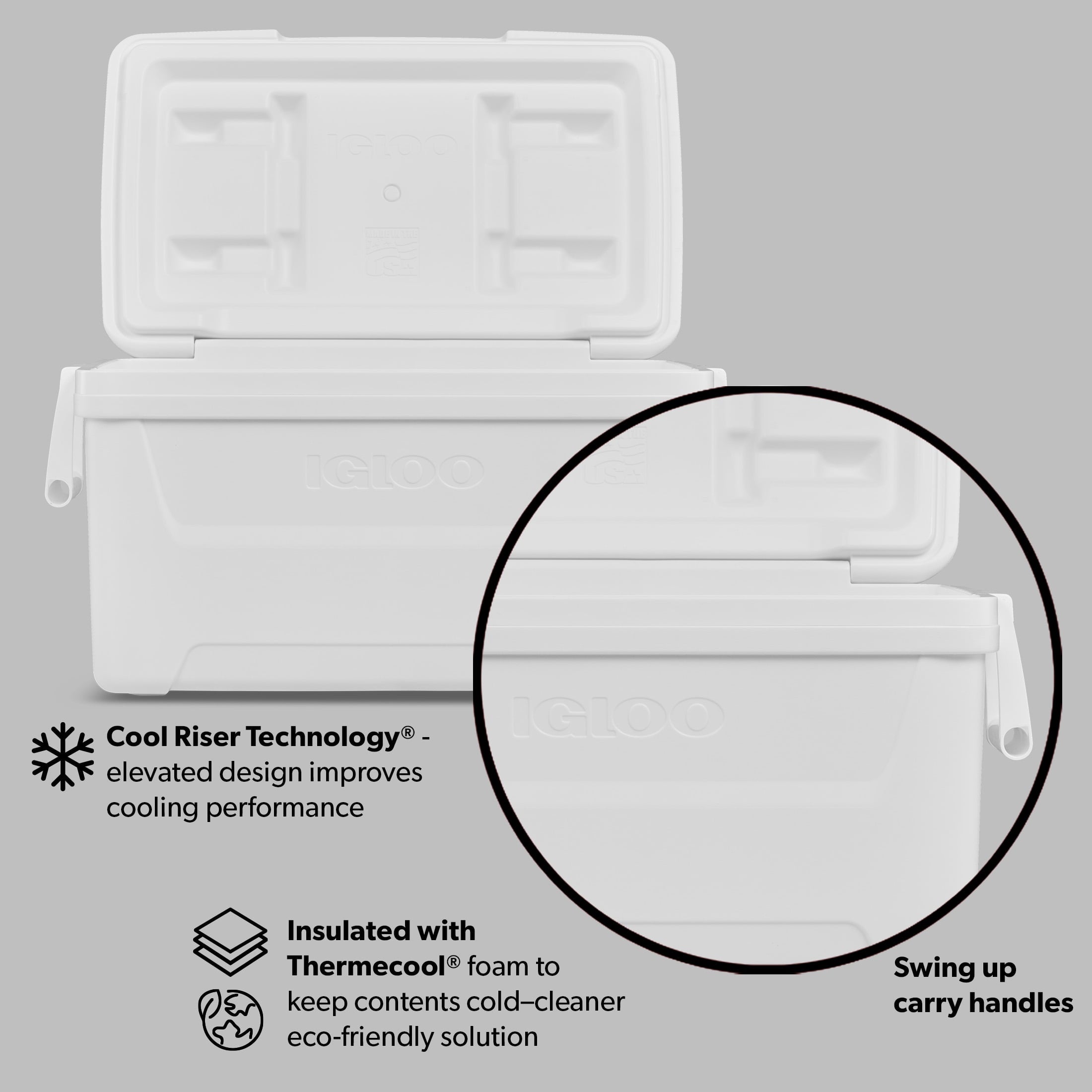48 QT Laguna Hard Sided Ice Chest Cooler, Red