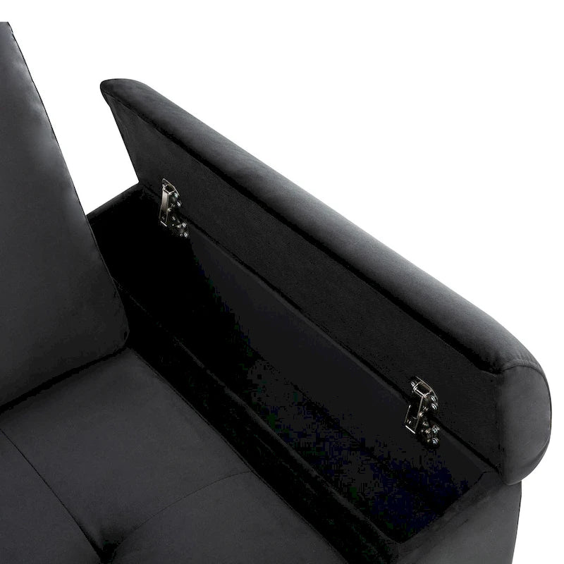 84.75 L-Shaped 5-Seat Sleeper Sectional Sofa with Storage Ottoman, Hidden Arm Storage, and USB Charging for Living Room