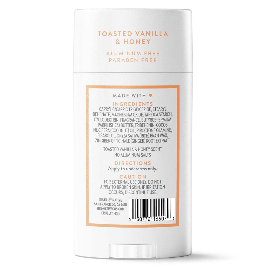 Aluminum Free Deodorant For Women, 72 Hour Solid Deodorant Stick, Toasted Vanilla & Honey, 2.65oz