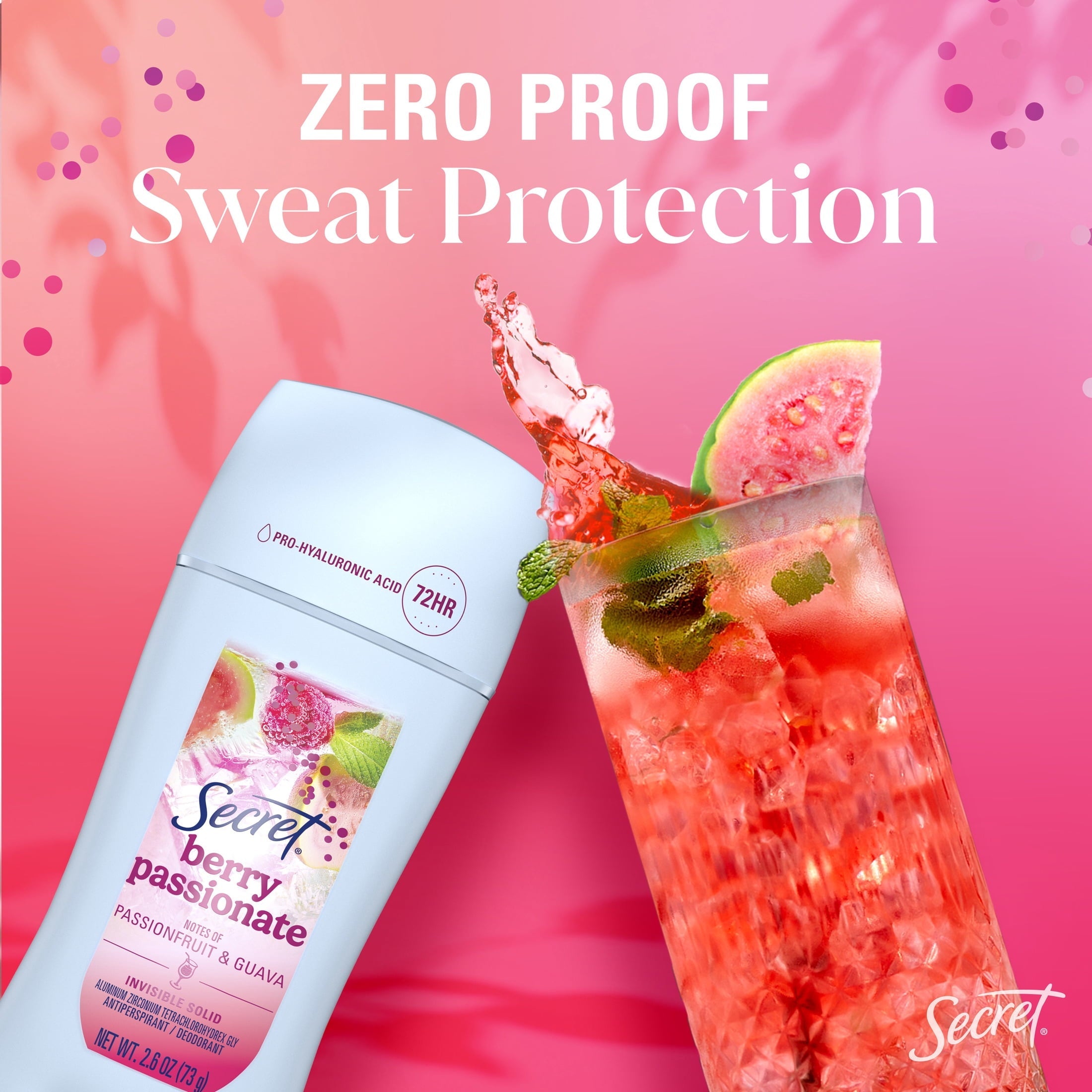 Fresh Invisible Solid Antiperspirant & Deodorant for Women, Berry Passionate, 2.6oz