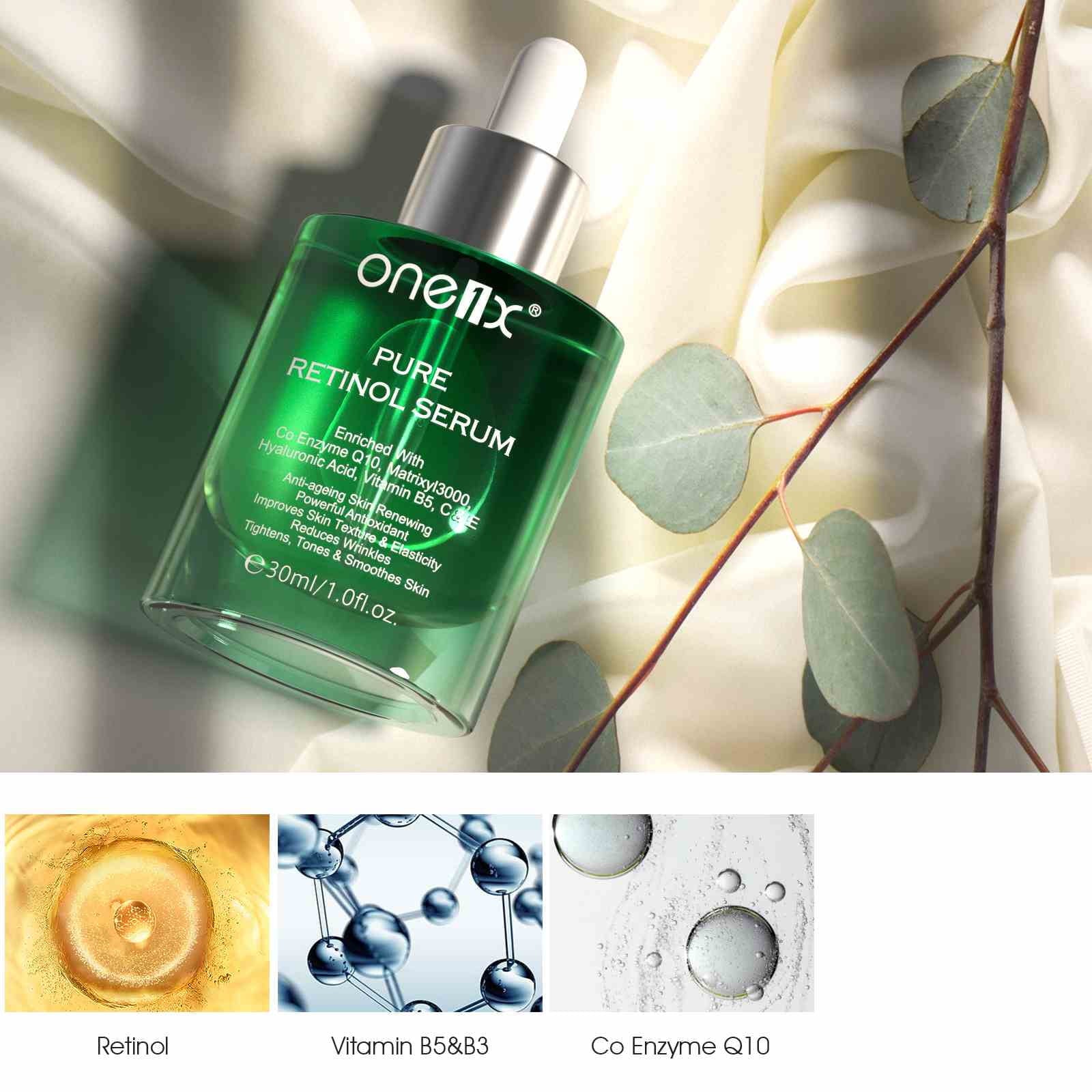 (2 Pack) One1X Retino Serum Essence for and Tightening Skin Day Night Moisturizer for