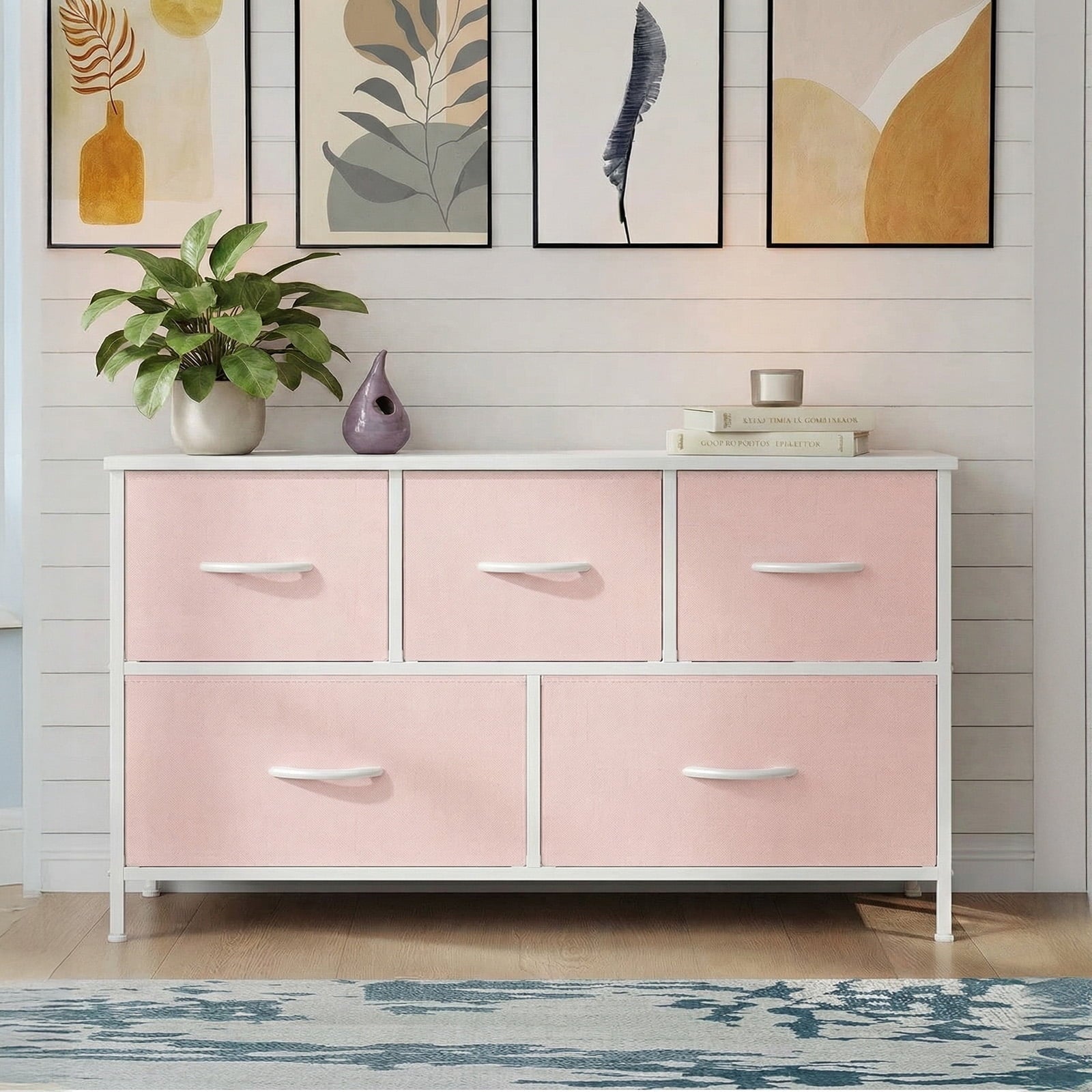 9 Drawers Fabric Dresser for Bedroom, Drawer Organizer Storage Cabinet for Closet, Clothes, TV Stand, Light Gary