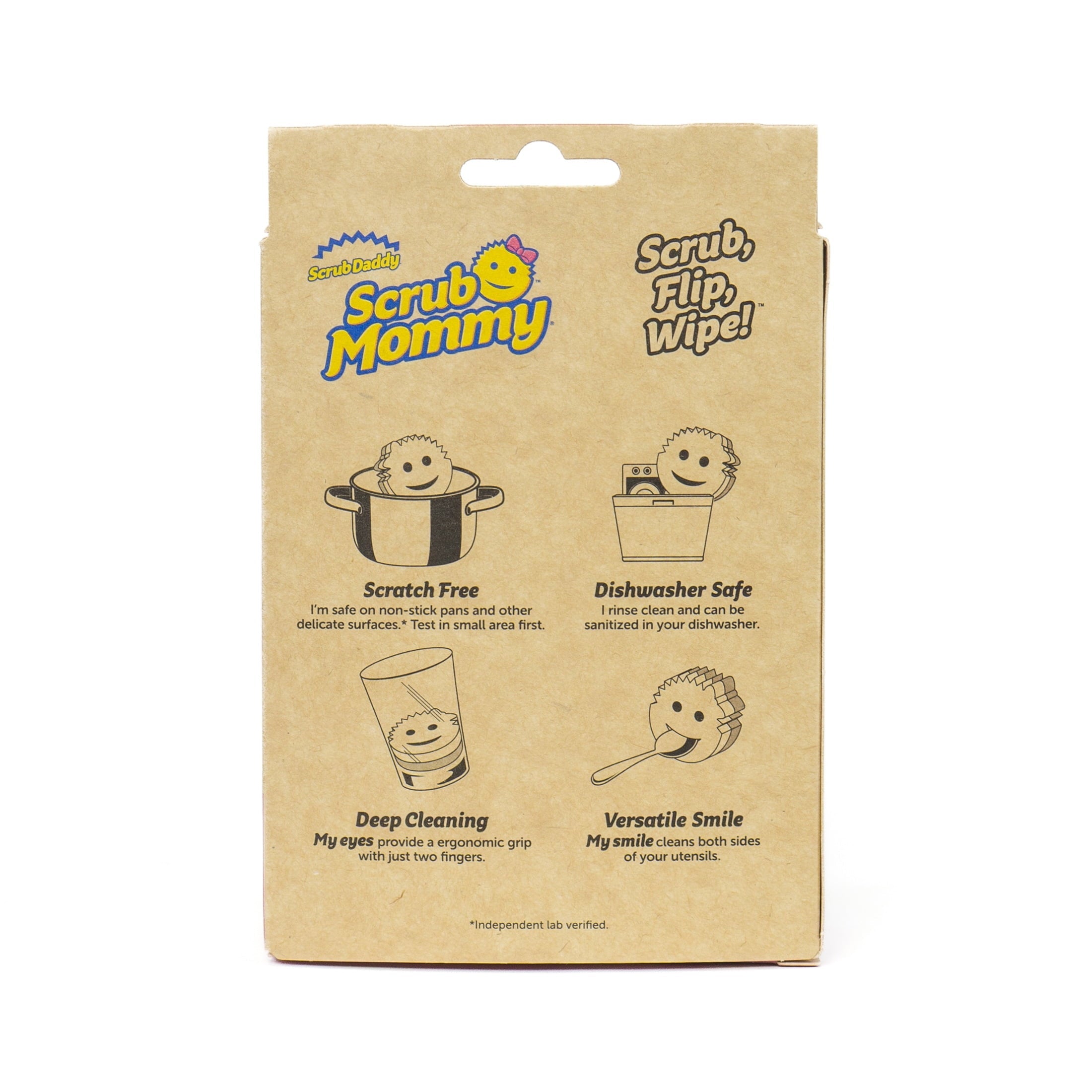 Dye Free Scrub Mommy - Non-Scratch Dish Scrubber Cleaning Sponge Multi-Surface Safe – Dye Free Dual-Sided Dish Sponge for Scrubbing and Wiping, 1 Count