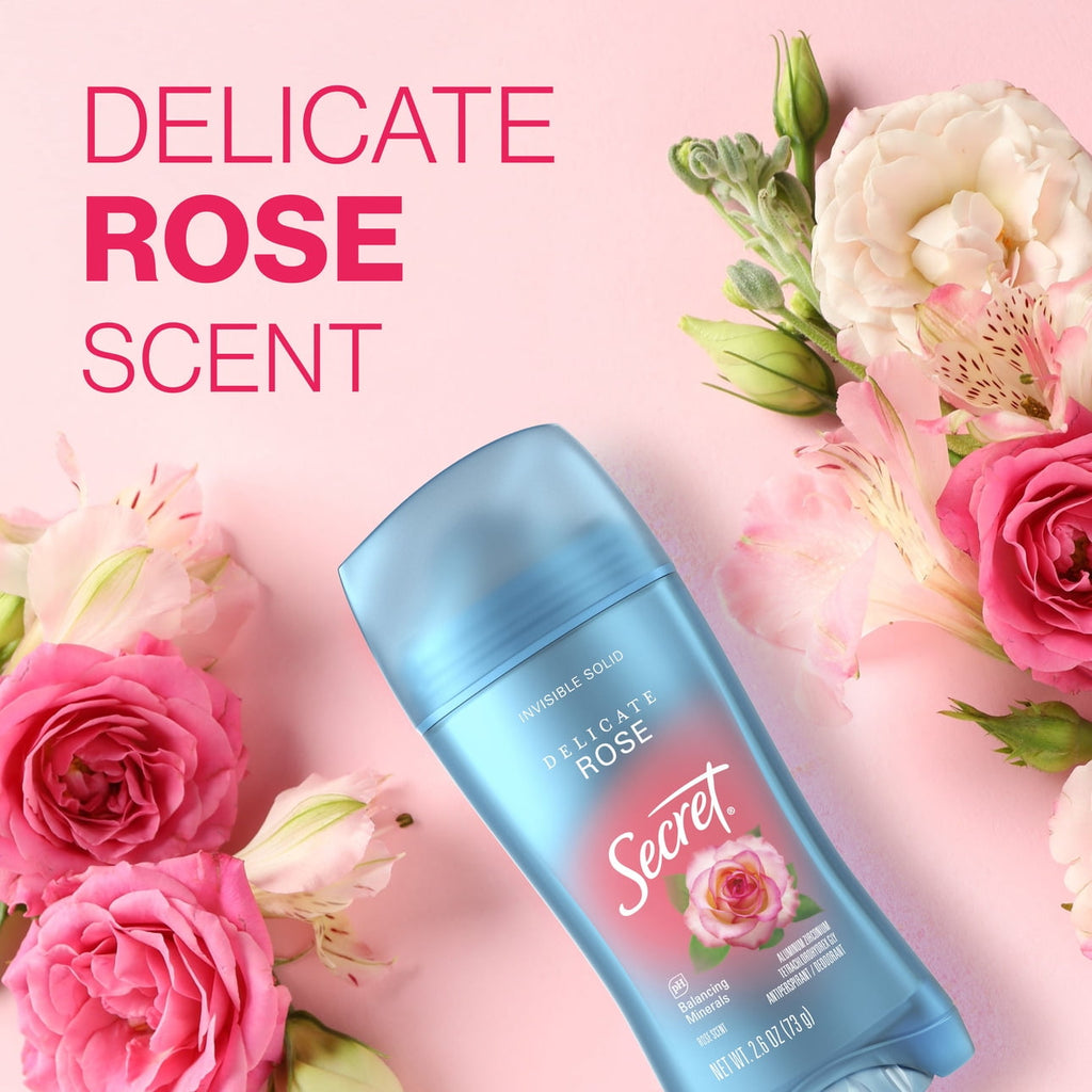 Invisible Solid Antiperspirant Deodorant, Rose Scent, 2.6 oz