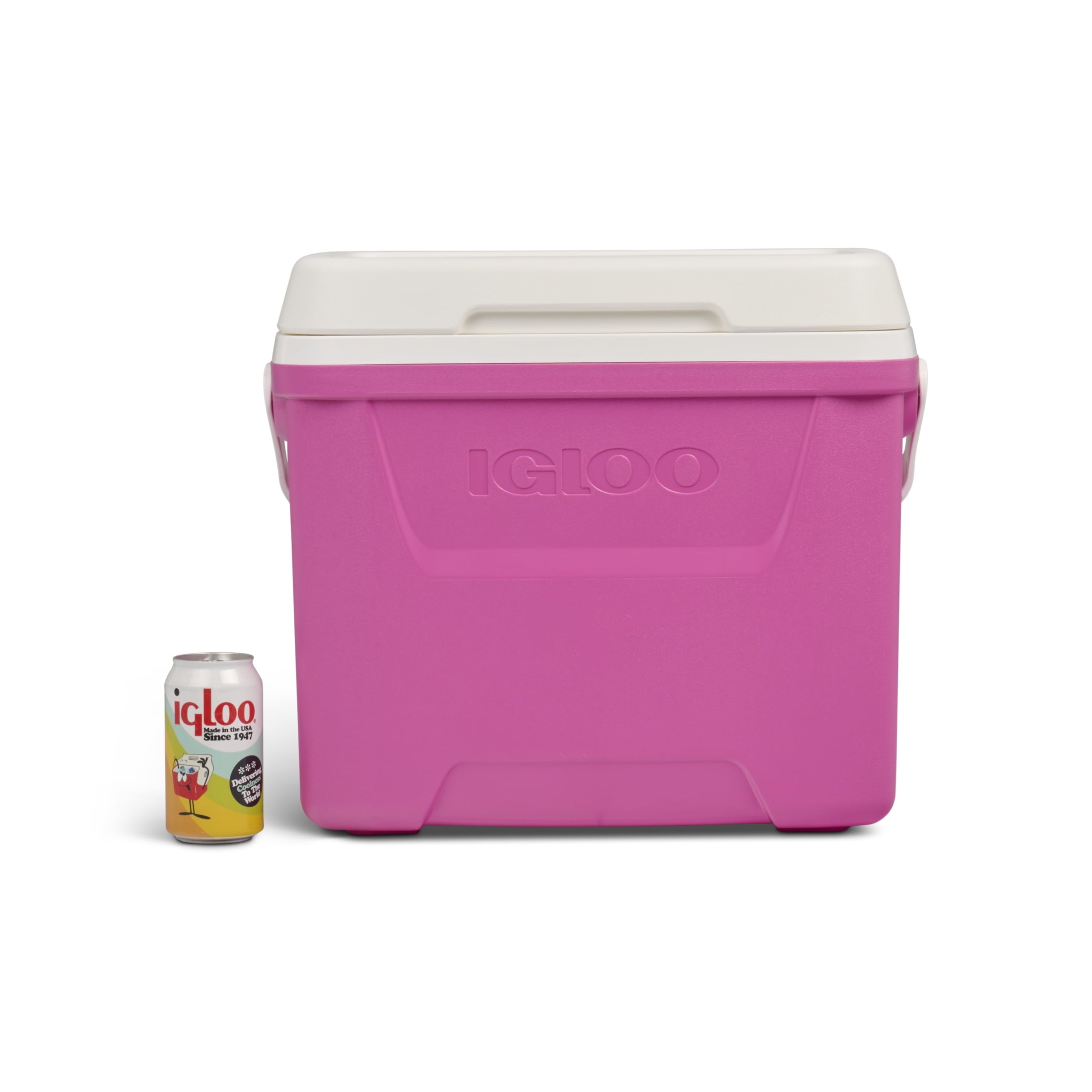 28 QT Laguna Hard-Sided Ice Chest Cooler, Aqua Blue and White