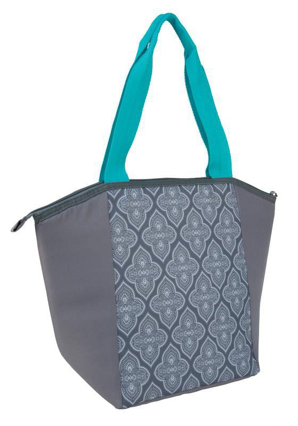 Essential Tote Lunch Bag Cooler, 14 Can Capacity, Gray and Teal