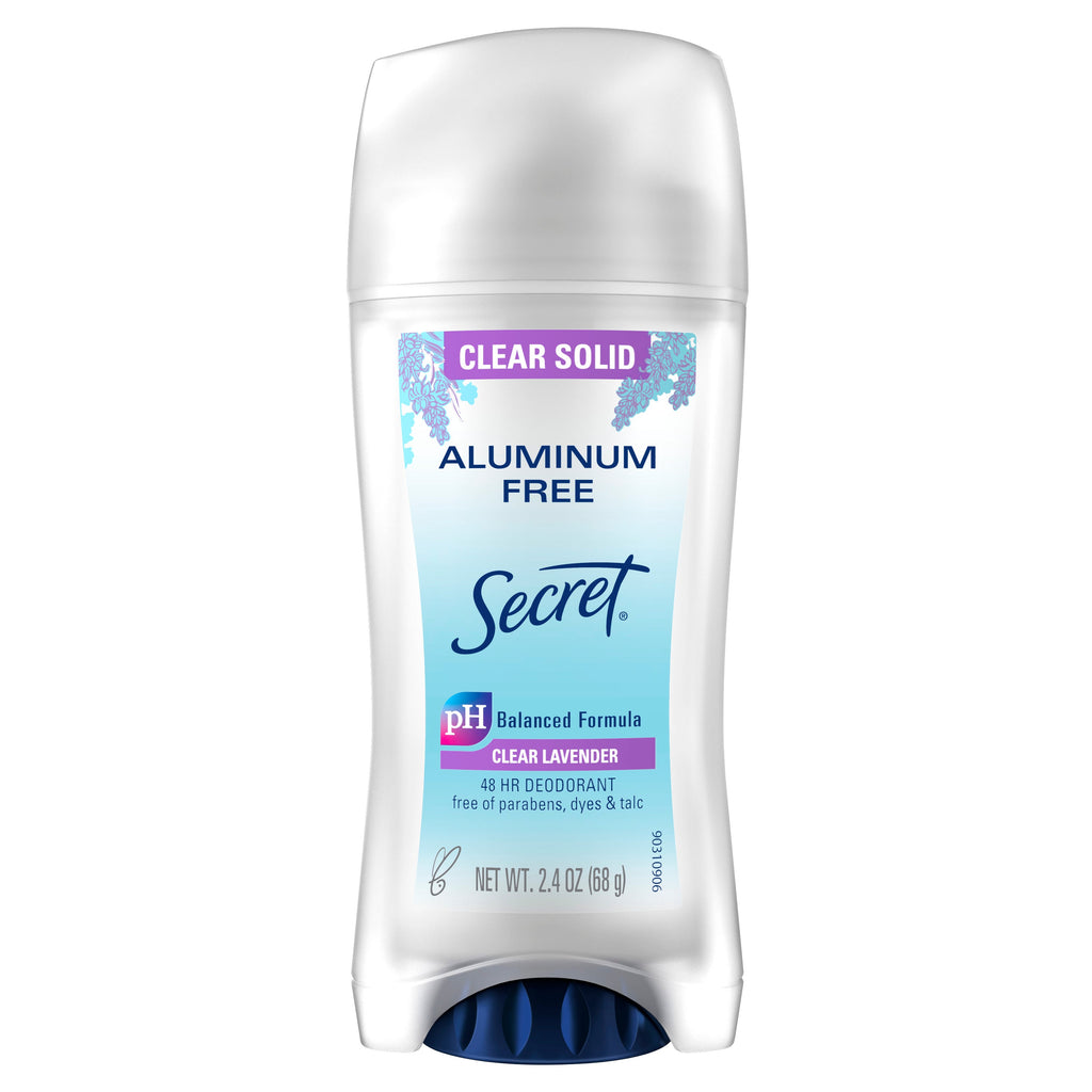 Aluminum Free Deodorant for Women, Clear Solid, Lavender, 2.4 oz