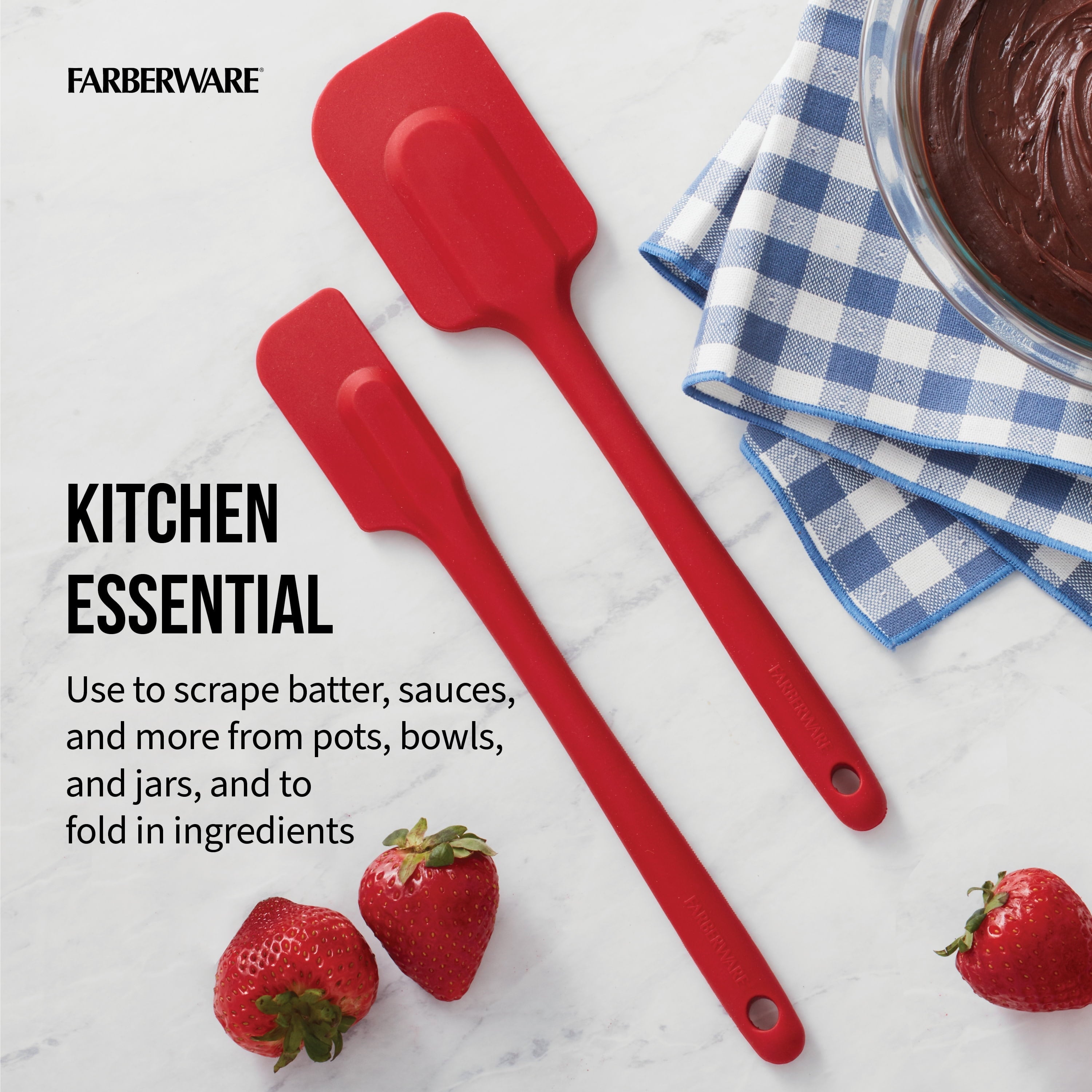 10 & 10.5 in Silicone Solid Kitchen Spatula Set Red