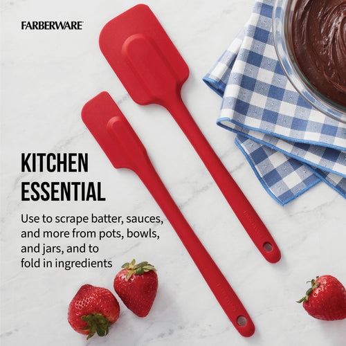 10 & 10.5 in Silicone Solid Kitchen Spatula Set Red