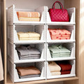 5 Pack Closet Storage Basket, Multifunctional Closet Organizer for Kitchen Bathroom Laundry Room Wardrobe Storage, Clothes Storage Drawer Organizer, White
